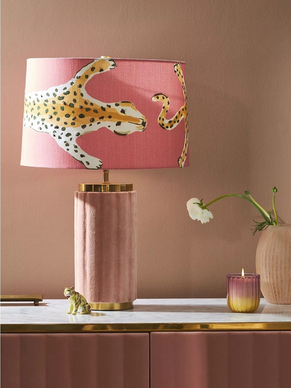 New Anthropologie Dana Gibson for Soicher Marin Leopard Drum Lamp Shade One Size